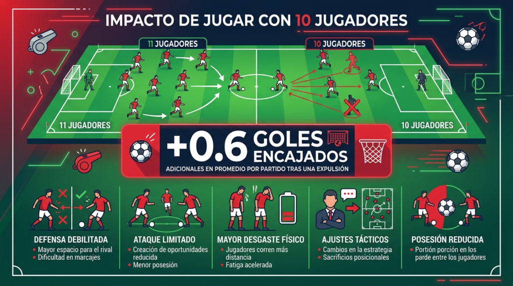 infografia para ¿Cómo afecta la tarjeta roja al resultado del partido