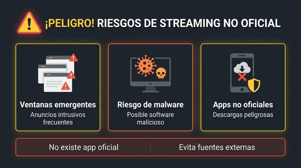 infografia para ¿Es seguro usar Pirlo TV en 2026