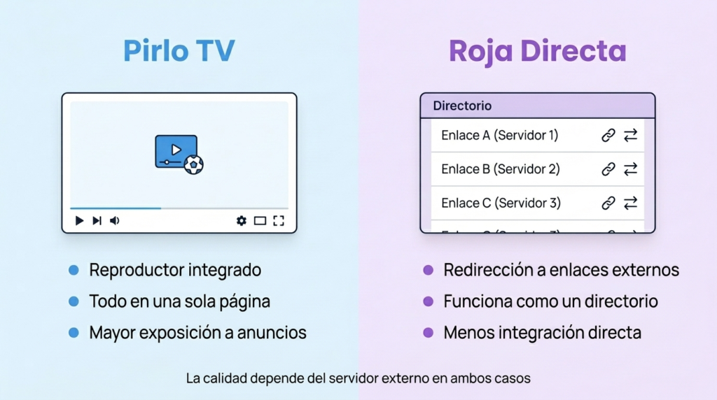 infografia para ¿Qué diferencia a Pirlo TV de Roja Directa